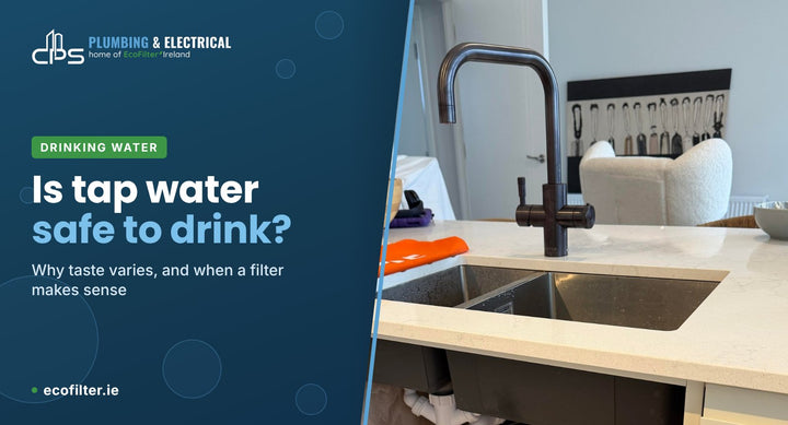 Kitchen sink with a filtered water tap