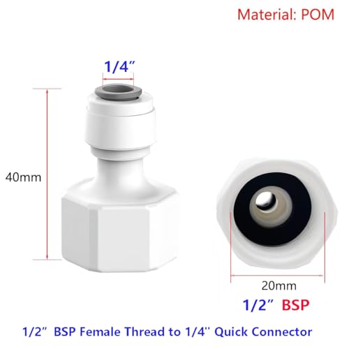 Ecofilter ½″ female x ¼″ push-fit reducer fitting