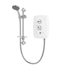 Shower head with control panel on a white background