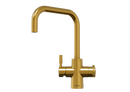 QETTLE Original 4-in-1 boiling water tap in gold with square spout and 4L boiler tank