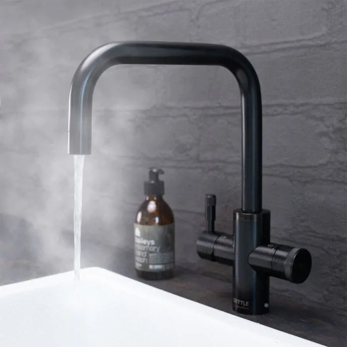 QETTLE Q9402BLKPV Signature Modern 4-In-1 Boiling Water Tap 4 Litre Square Spout - Black