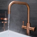 QETTLE Q9402CPPPV Signature Modern 4-In-1 Boiling Water Tap 4 Litre Square Spout - Copper