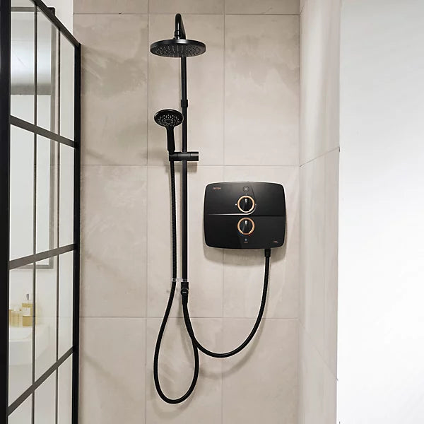 Triton T90SR Matt Black DuElec Overhead & Handset 9 kW