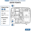 Triton T90SR Matt Black DuElec Overhead & Handset 9 kW