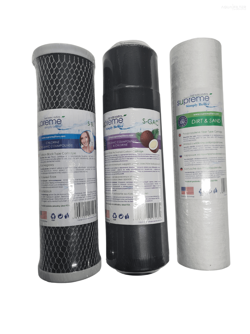 water filter for home with 3 cartridges for replacement
