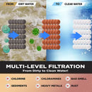 Water filtration process of ionic shower beads