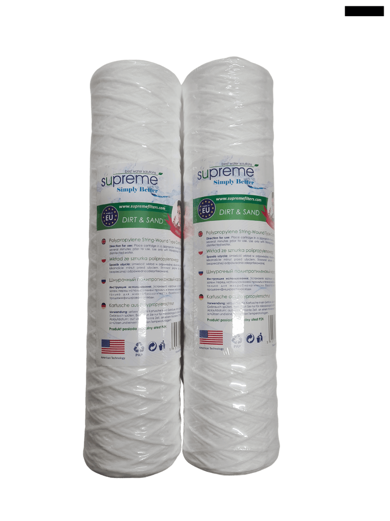 Water Sediment Filter Cartridges | String Wound Yarn 2 Pack 